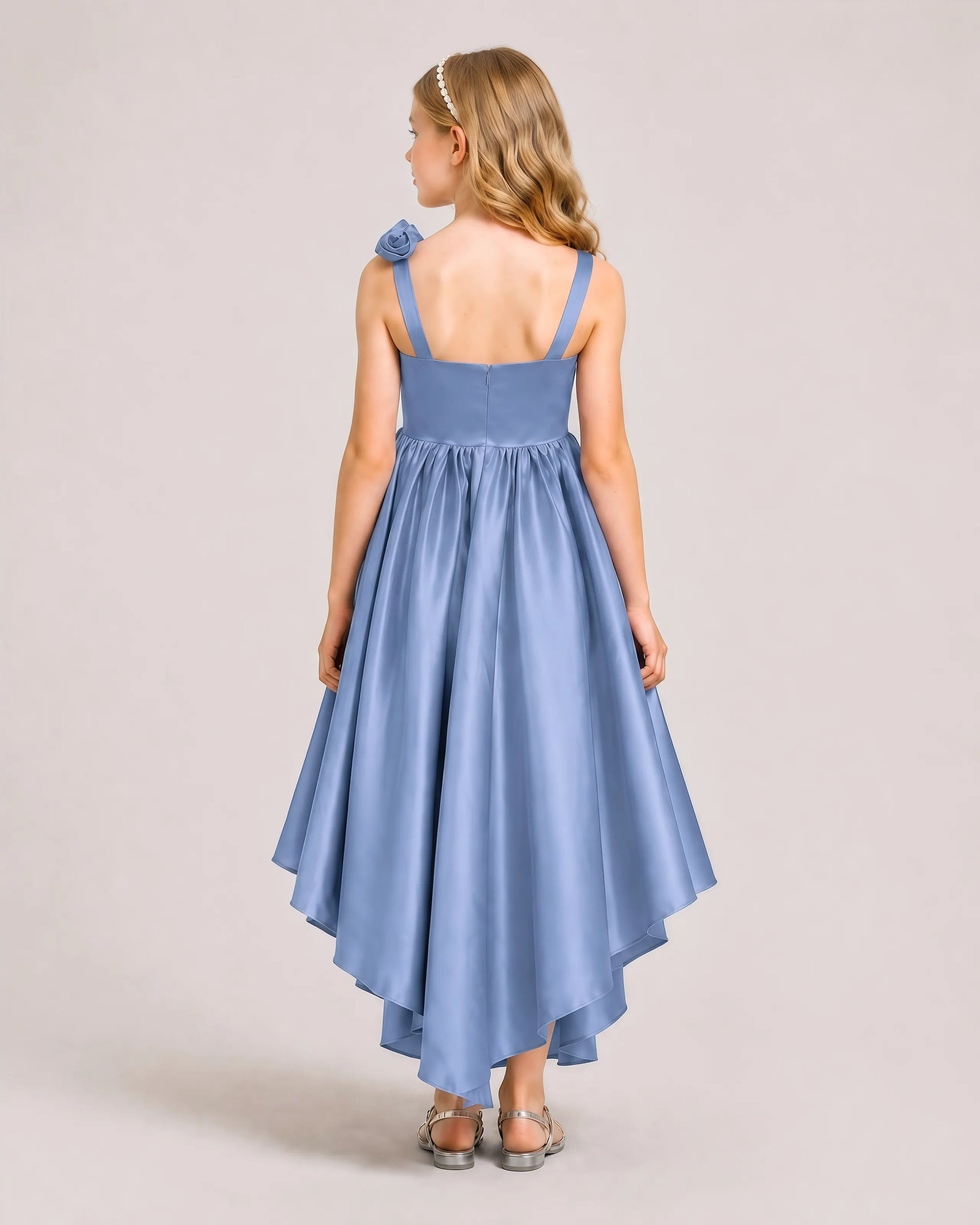 Dusty Blue Junior Bridesmaid Dresses