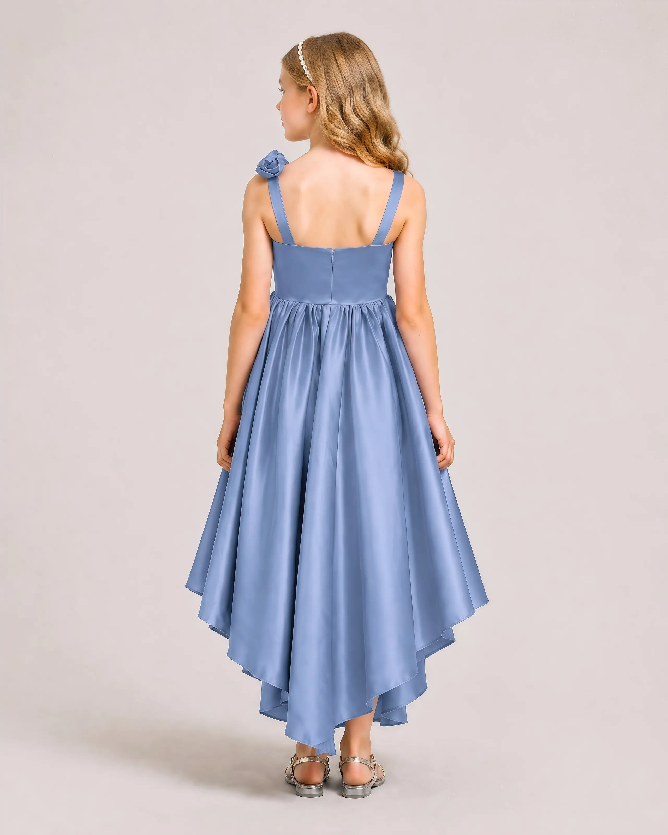 Dusty Blue Junior Bridesmaid Dresses