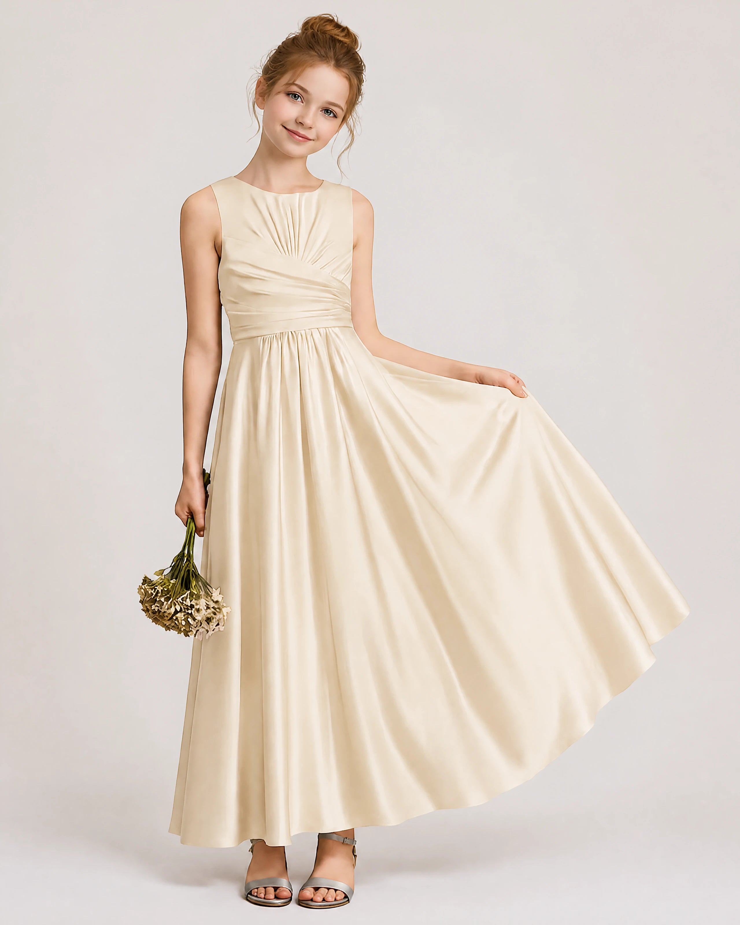 Big Bow Junior Bridesmaid Dress | Princess Flower Girls Dress