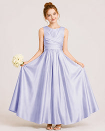 Lavender Satin Junior Bridesmaid Dress