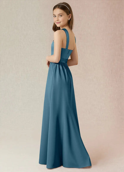 dideyttawl Junior Bridesmaid Dresses for Teen Girls Satin Halter A-Line Flower Girl Dress for Wedding 2531