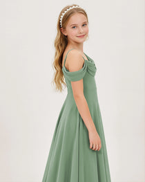 Eucalyptus Chiffon Junior Bridesmaid Dress
