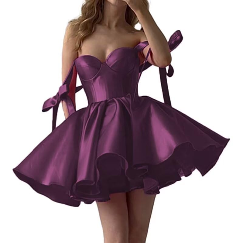 2025 Lace up Back Mini Wedding Dress Elegant Short Formal Dress Women Backless Puffy Prom Dress