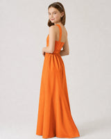 Burnt Orange Chiffon A-line Junior Bridesmaid Dress Side View