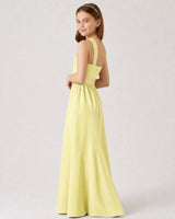 Daffodil Chiffon A-line Junior Bridesmaid Dress Side View