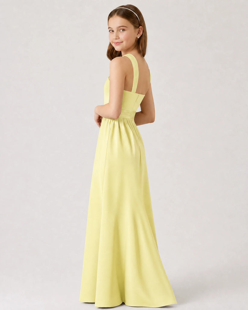 Daffodil Chiffon A-line Junior Bridesmaid Dress Side View
