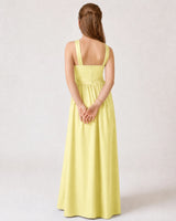 Daffodil Chiffon A-line Junior Bridesmaid Dress Back View
