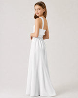 White Chiffon A-line Junior Bridesmaid Dress Side View