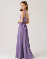 Wisteria Satin A-line Junior Bridesmaid Dress Side View