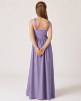 Wisteria Chiffon A-line Junior Bridesmaid Dress Back View