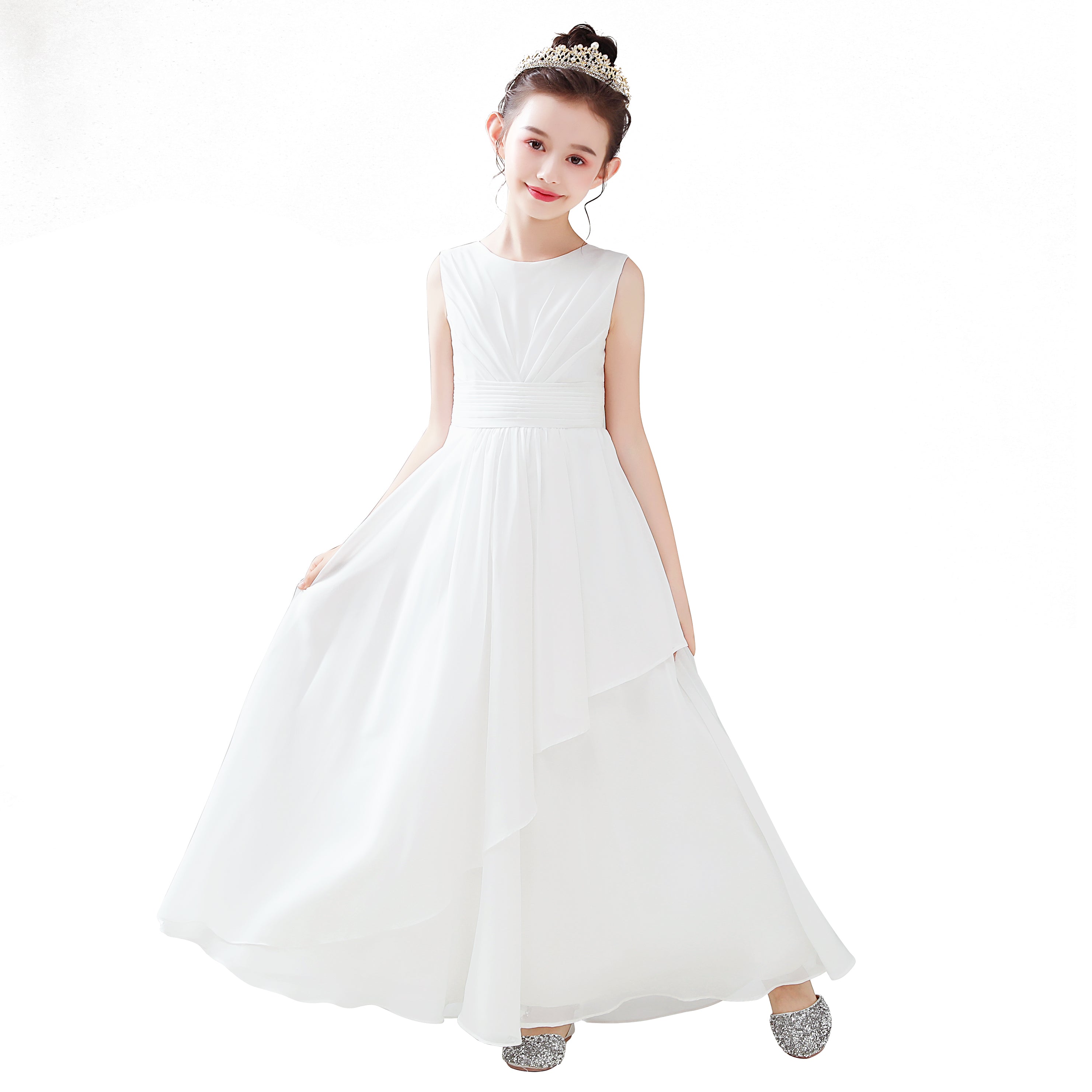 Dideyttawl Chiffon Junior Bridesmaid  Dress Girls Formal Gown for Girls Hauptbild