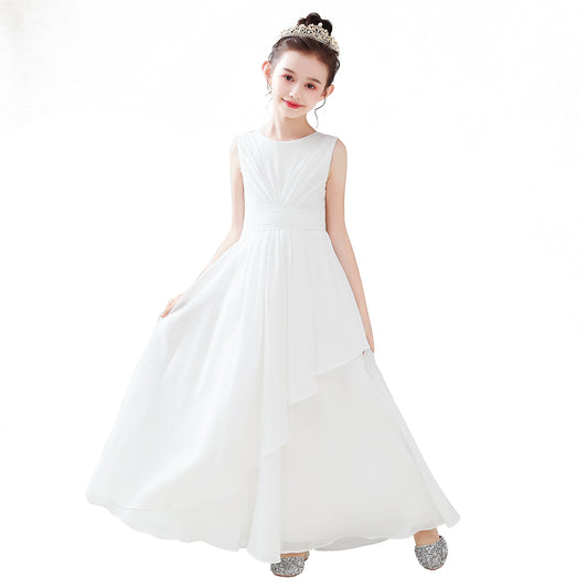 Dideyttawl Chiffon Flower Girl Dresses Wedding Junior Bridesmaid Evening Party Dress Girls Formal Gown Princess Pageant Dress