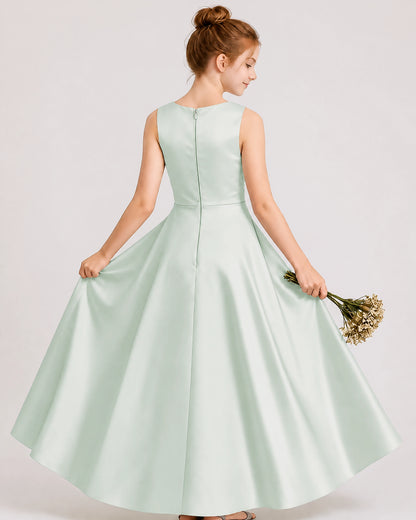 Mist Satin Junior Bridesmaid Dress