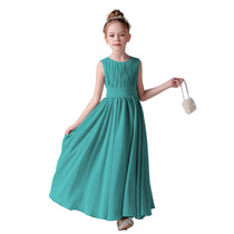Dideyttawl Pleated Chiffon Flower Girl Dresses Sleeveless Wedding Guest Dress Simple Athenian Style A-Line Dresses for Special Occasion
