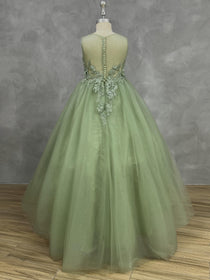 Dideyttawl 2026 Spring Embroidery Lace Appliqued Tulle Pageant Dress Puffy Princess Dress Strapless Full Length Pageant Dress