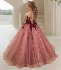 Dideyttawl 2026 Spring Lace Appliqué Ruffle Tulle Pageant Dress Ball Gown 1st Communion Formal Dress Pageant Birthday Party Dress