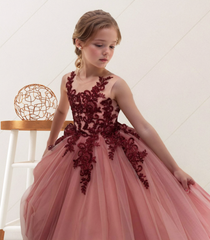 Dideyttawl 2026 Spring Lace Appliqué Ruffle Tulle Pageant Dress Ball Gown 1st Communion Formal Dress Pageant Birthday Party Dress