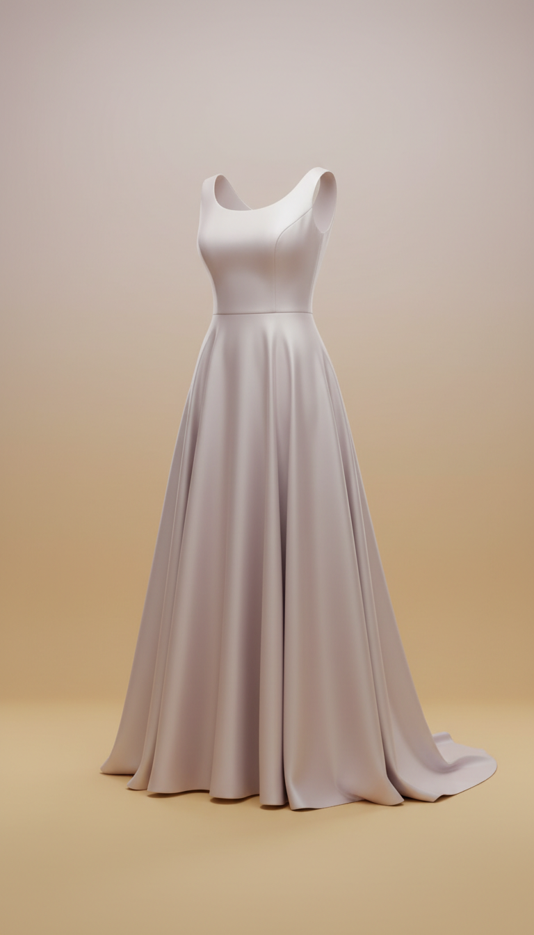 Satin midi dress with draped sleeves