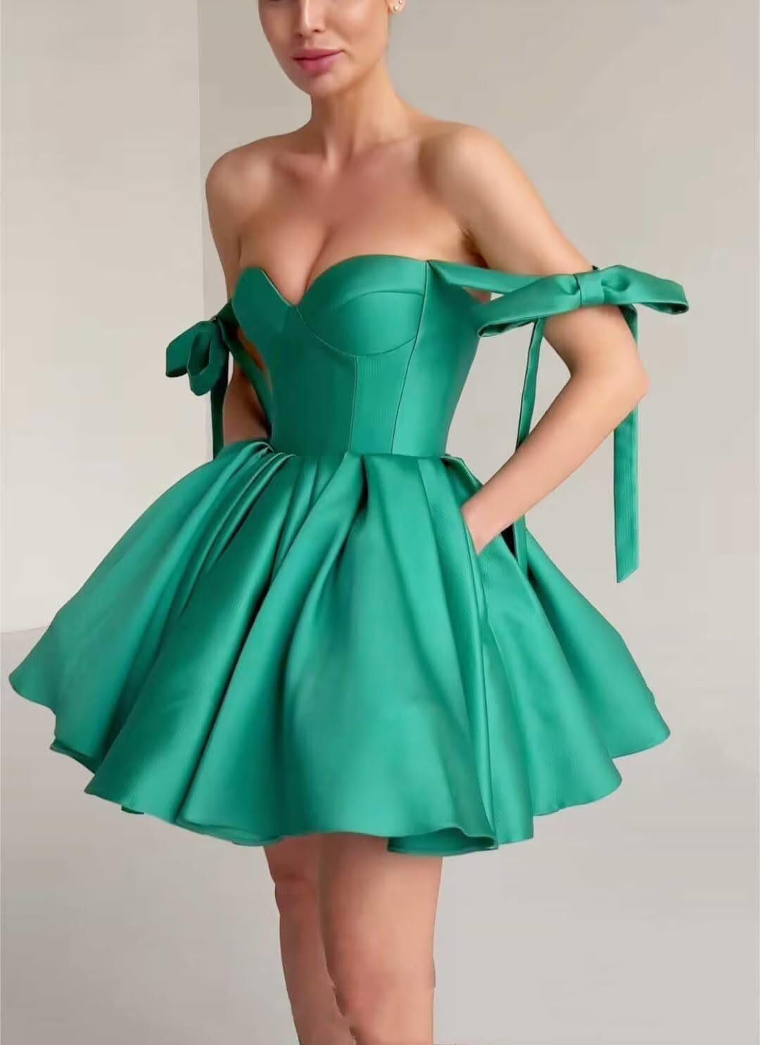 2025 Lace up Back Mini Wedding Dress Elegant Short Formal Dress Women Backless Puffy Prom Dress