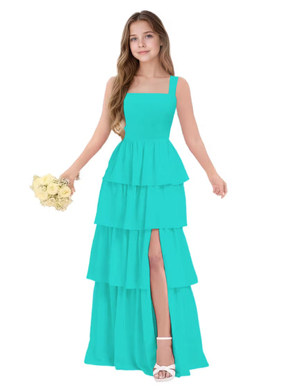 Aqua Junior Bridesmaid Dress for Girls