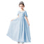 Dideyttawl Cape Sleeves Chiffon Junior Bridesmaid Dress for Wedding