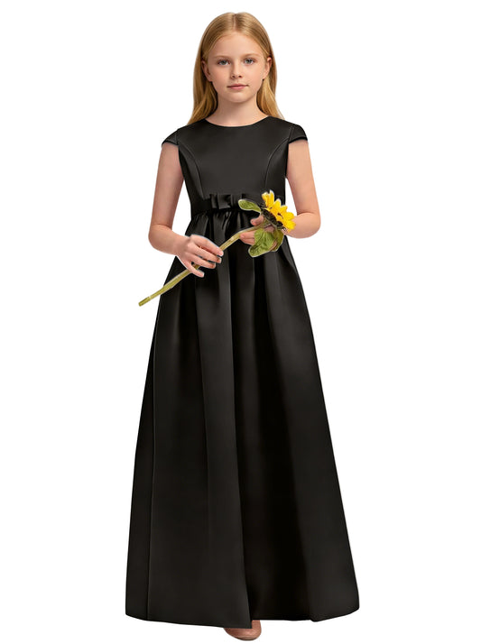 dideyttawl Satin Junior Bridesmaid Dresses for Wedding Flower Girls 4-16 A-Line Pageant Formal Party Dress 2771