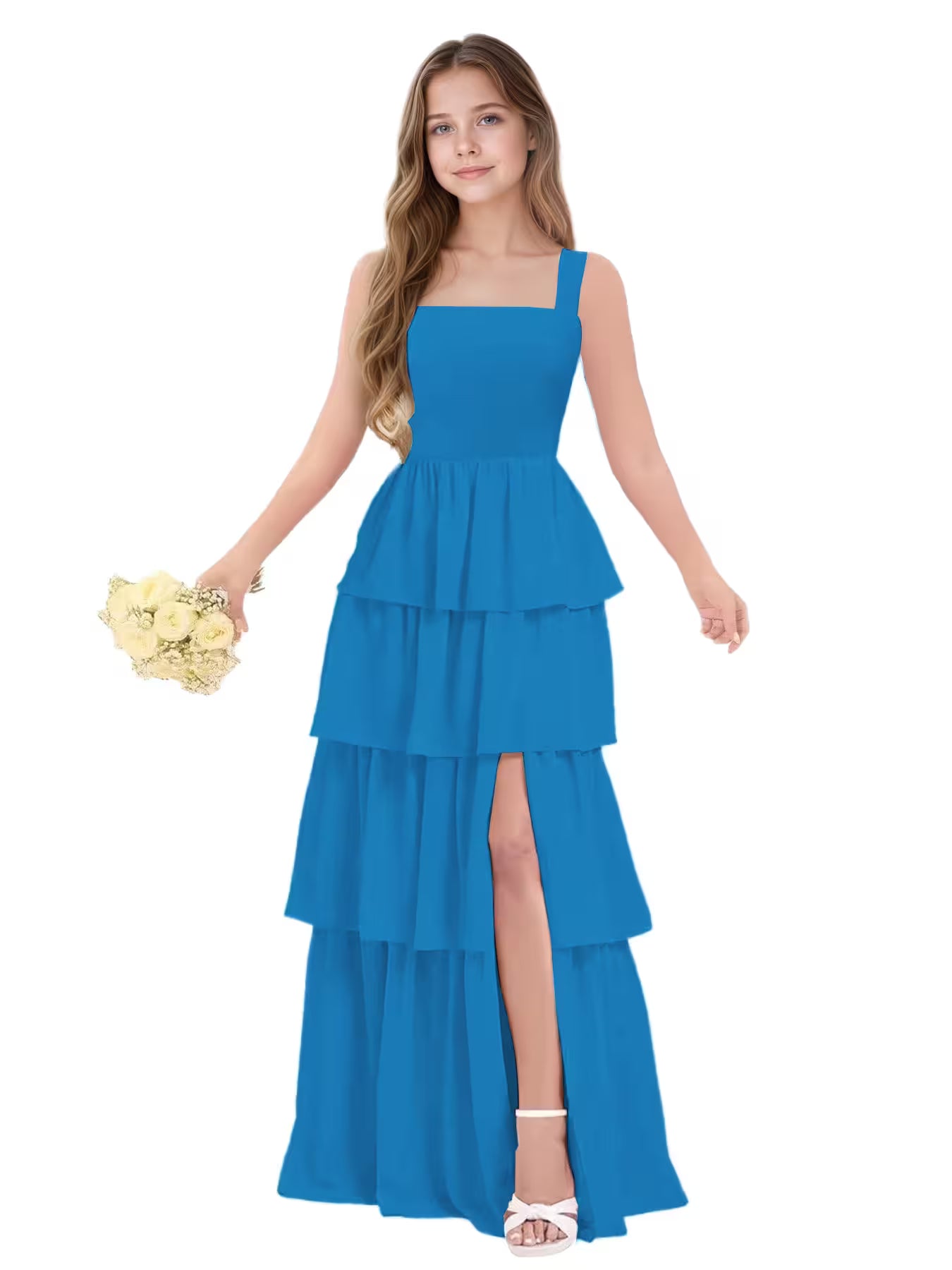 Blue Junior Bridesmaid Dress for Girls