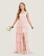 Blush Pink Front Chiffon Junior Bridesmaid Dresses