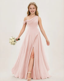 Blush Pink Chiffon Junior Bridesmaid Dress