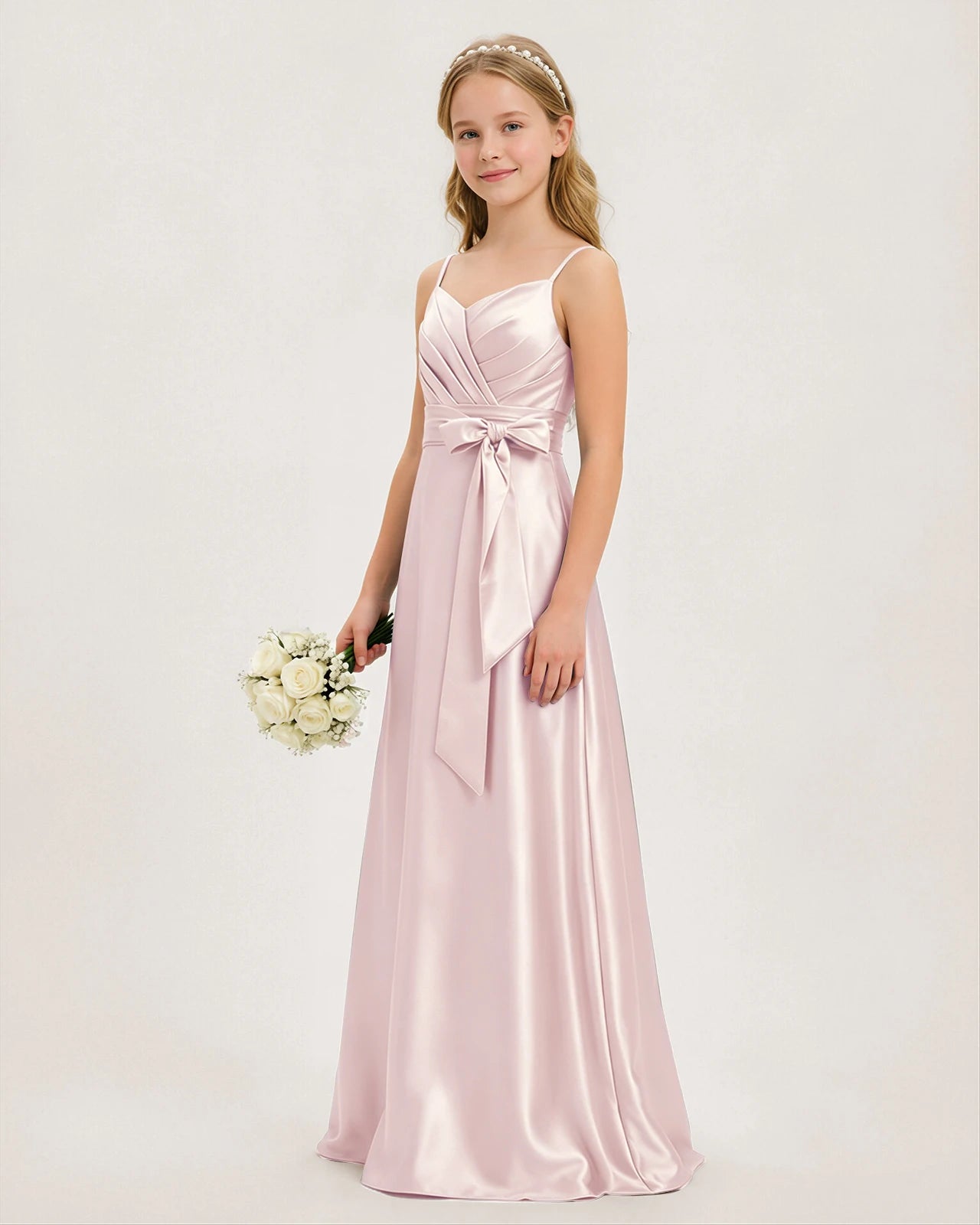 junior bridesmaid dress blush pink Blushing Pink Junior Bridesmaid Dresses