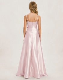 Blush Pink Satin Junior Bridesmaid Dress
