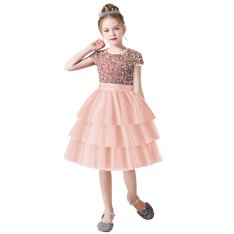 Dideyttawl Cupcake Dresses For Kids Short Mini Birthday Party Gowns Tulle Tutu Dress Sequins Short Dress For Flower Girls Princess Dress, Blush Pink / Dideyttawl Cupcake Dresses For Kids Short Mini Birthday Party Gowns Tulle Tutu Dress Sequins Short Dress For Flower Girls Princess Dress, Blush Pink /