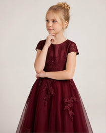 Dideyttawl Flower Girl Dresses White Puffy Tulle Princess Ball Gown