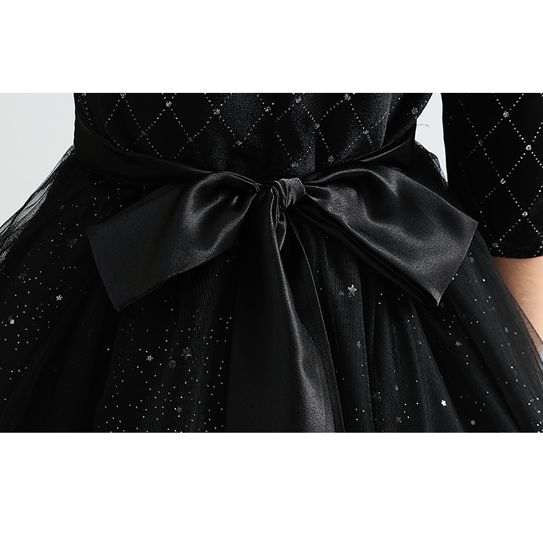 Dideyttawl Velvet Dress For Girls Fancy Shining Stars Dresses Holiday Party Dresses Tulle Floor Length
