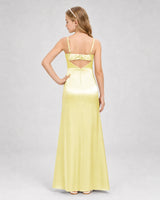 Daffodil Satin A-line Girls Formal Dress Back View