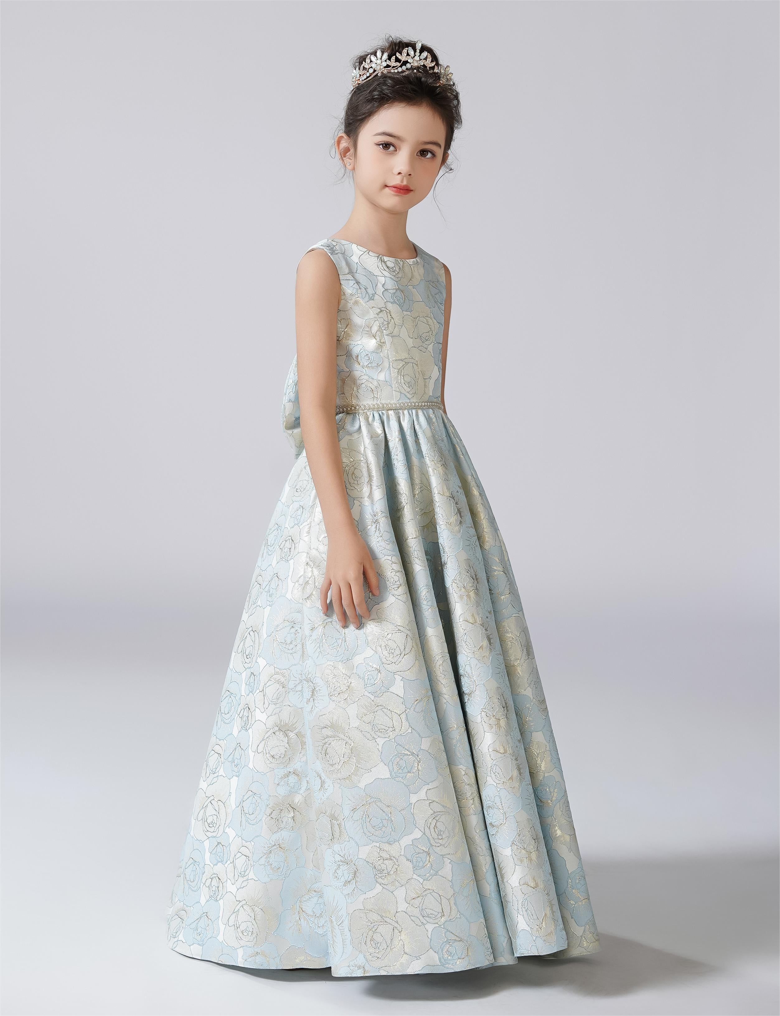 Dideyttawl Satin Girls Formal Dress for Wedding Pageant Special Occasion Ball Gown 750