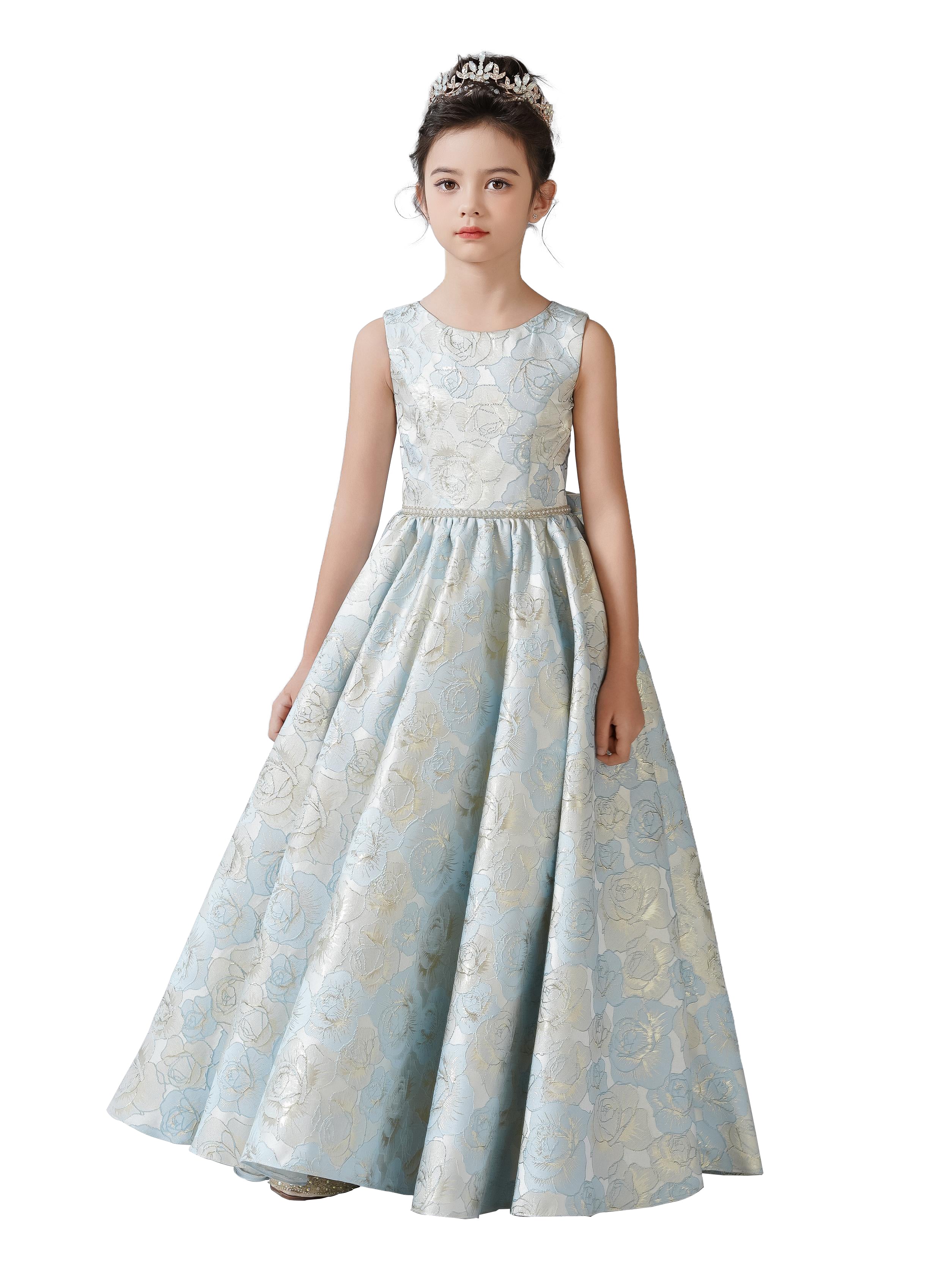 Dideyttawl Satin Girls Formal Dress for Wedding Pageant Special Occasion Ball Gown 750