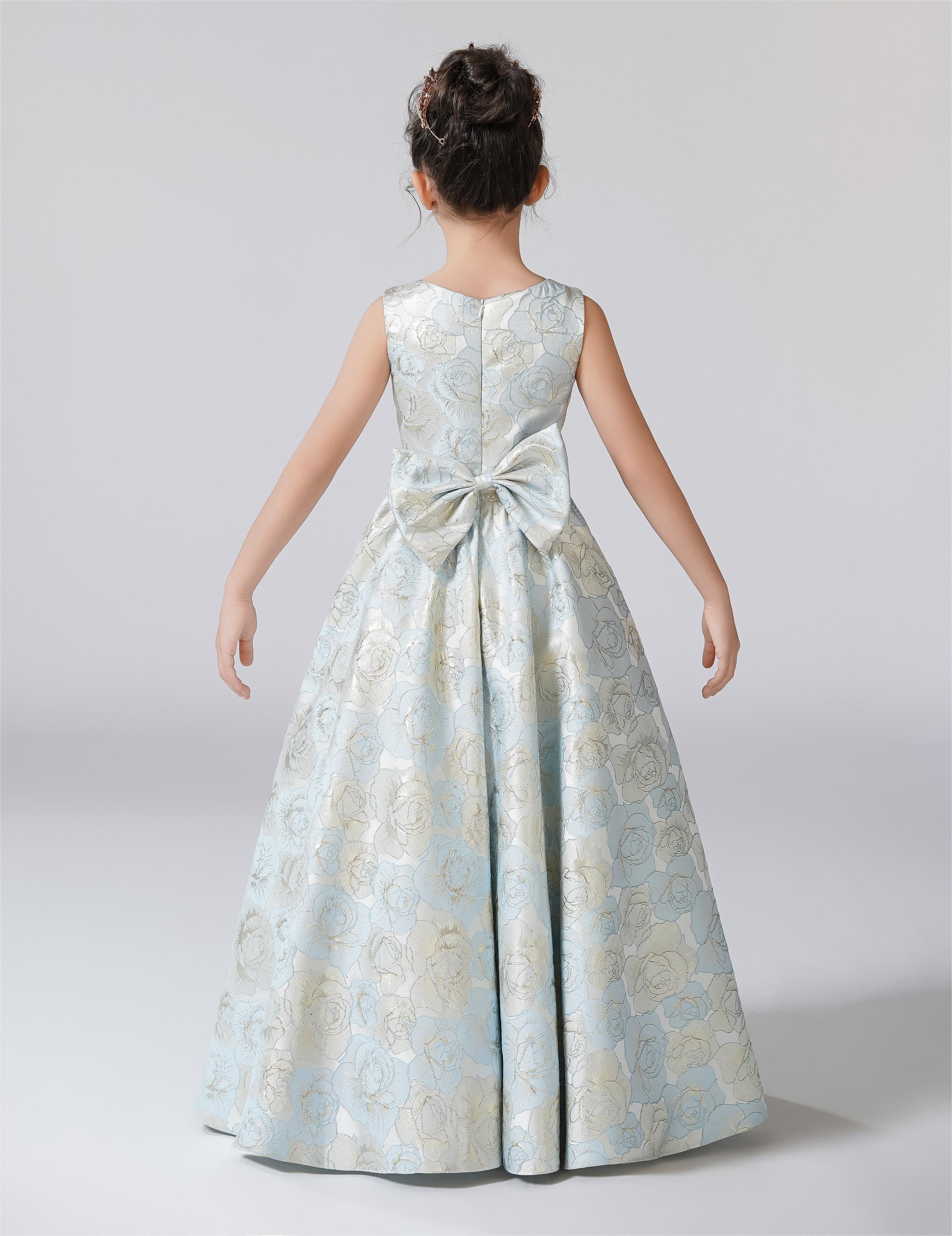 Dideyttawl Satin Girls Formal Dress for Wedding Pageant Special Occasion Ball Gown 750