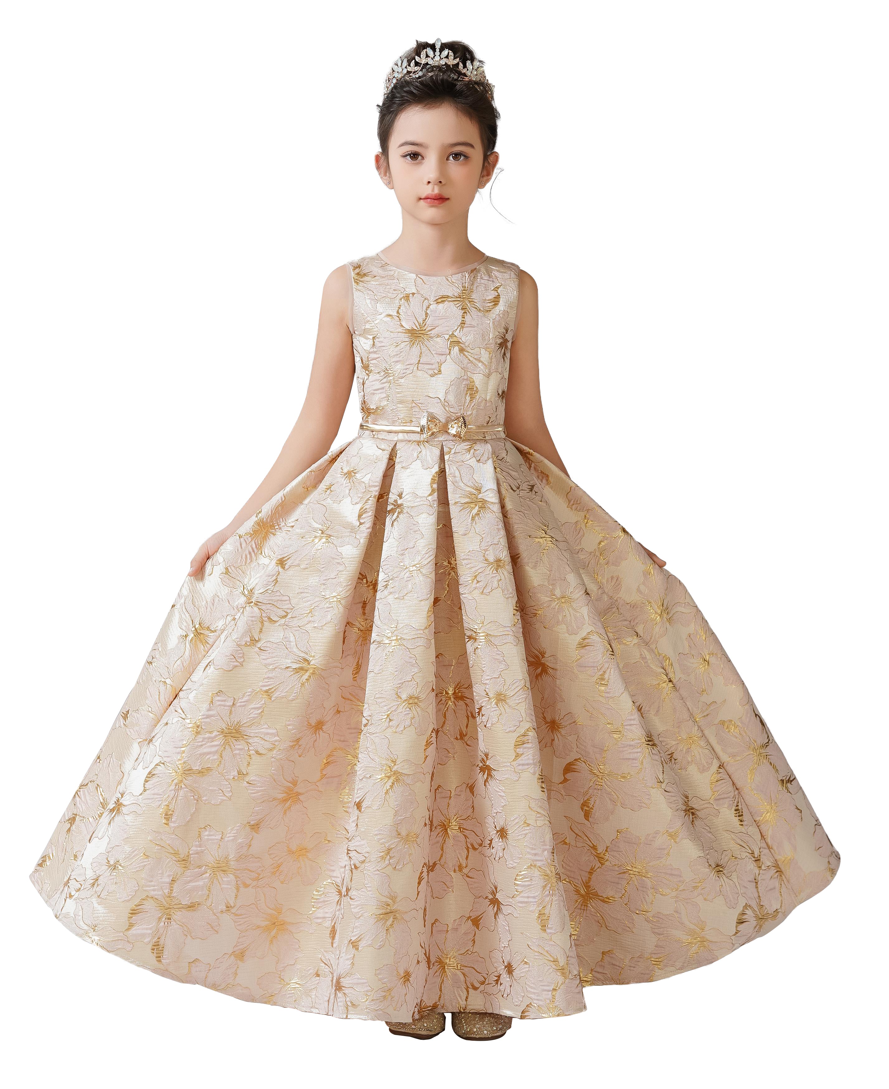 Dideyttawl Satin Girls Formal Dress for Wedding Pageant Special Occasion Ball Gown 750