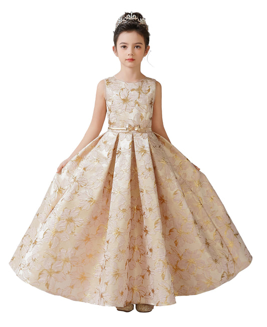 Dideyttawl Satin Flower Girl Dress for Wedding First Communion Dress for Girls Sleeves Birthday Party Pageant Dress Prom Ball Gown