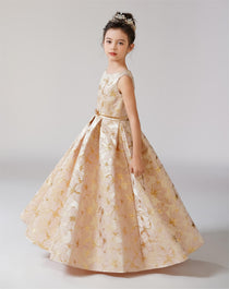 Dideyttawl Satin Girls Formal Dress for Wedding Pageant Special Occasion Ball Gown 750
