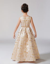 Dideyttawl Satin Girls Formal Dress for Wedding Pageant Special Occasion Ball Gown 750