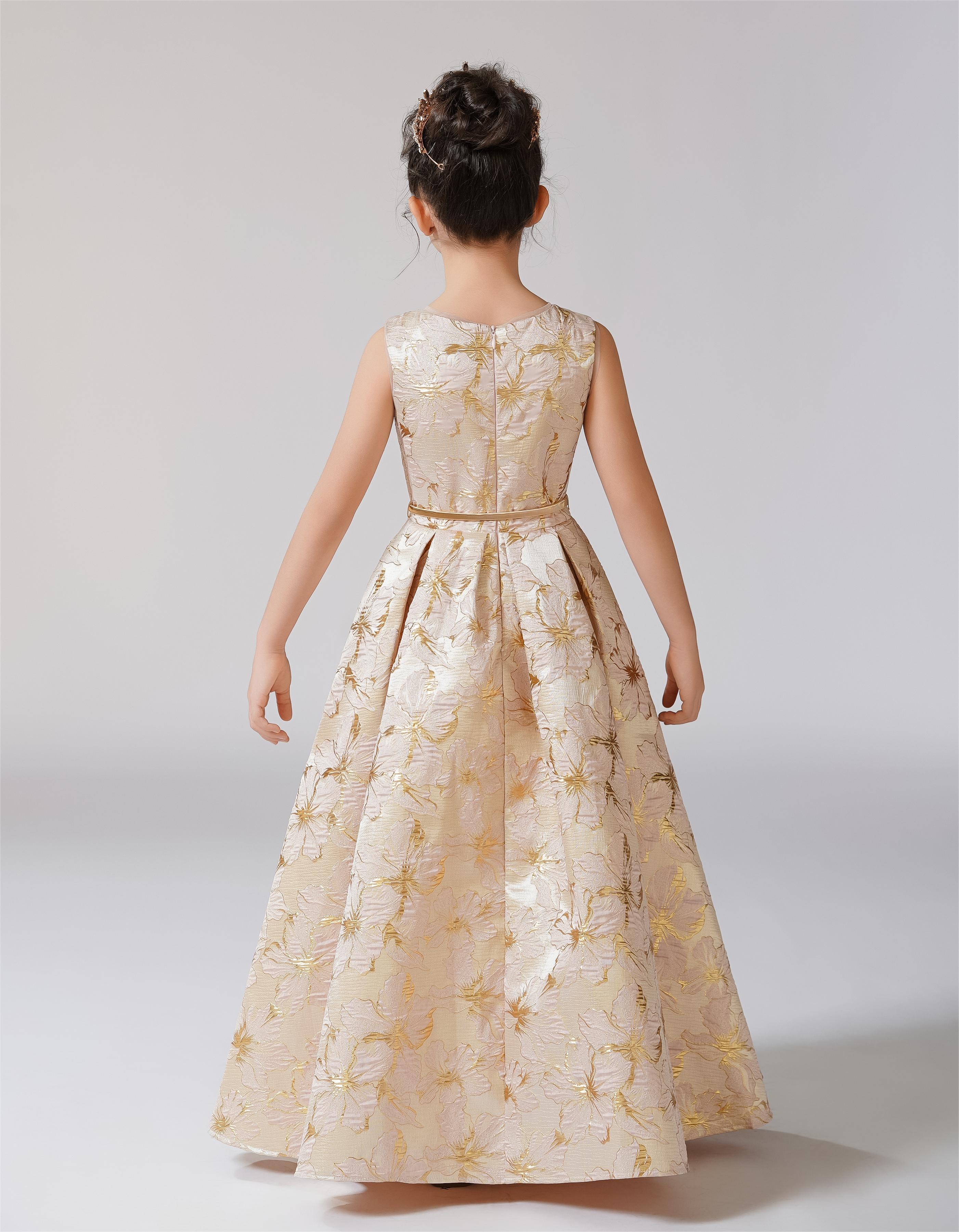 Dideyttawl Satin Girls Formal Dress for Wedding Pageant Special Occasion Ball Gown 750
