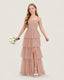 Dusty Rose Front Chiffon Junior Bridesmaid Dresses