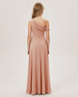 Dusty Rose Chiffon A-line Junior Bridesmaid Dress Back View
