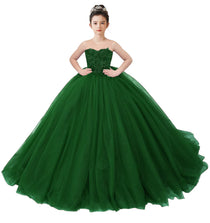Dideyttawl 2026 Spring Embroidery Lace Appliqued Tulle Pageant Dress Puffy Princess Dress Strapless Full Length Pageant Dress
