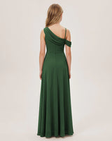 Emerald Green Chiffon A-line Junior Bridesmaid Dress Back View