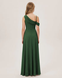 Emerald Green Chiffon Junior Bridesmaid Dress