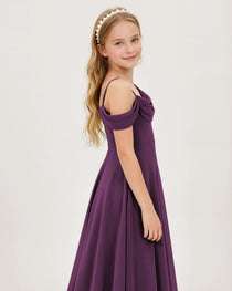 Grape Chiffon Junior Bridesmaid Dress