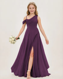 Grape Chiffon Junior Bridesmaid Dress